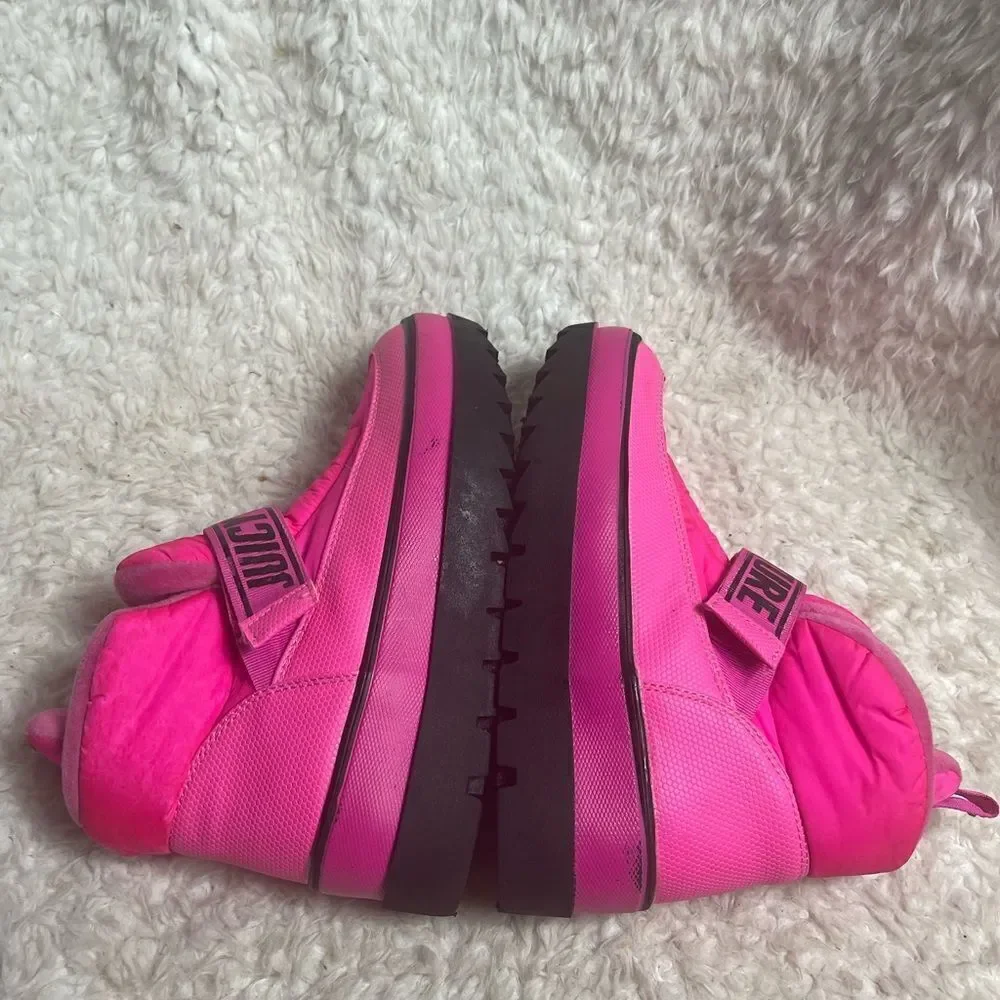 Juicy Couture Veronica Hot Pink & Black Puffer Ankle Boots Womens Size 7.5